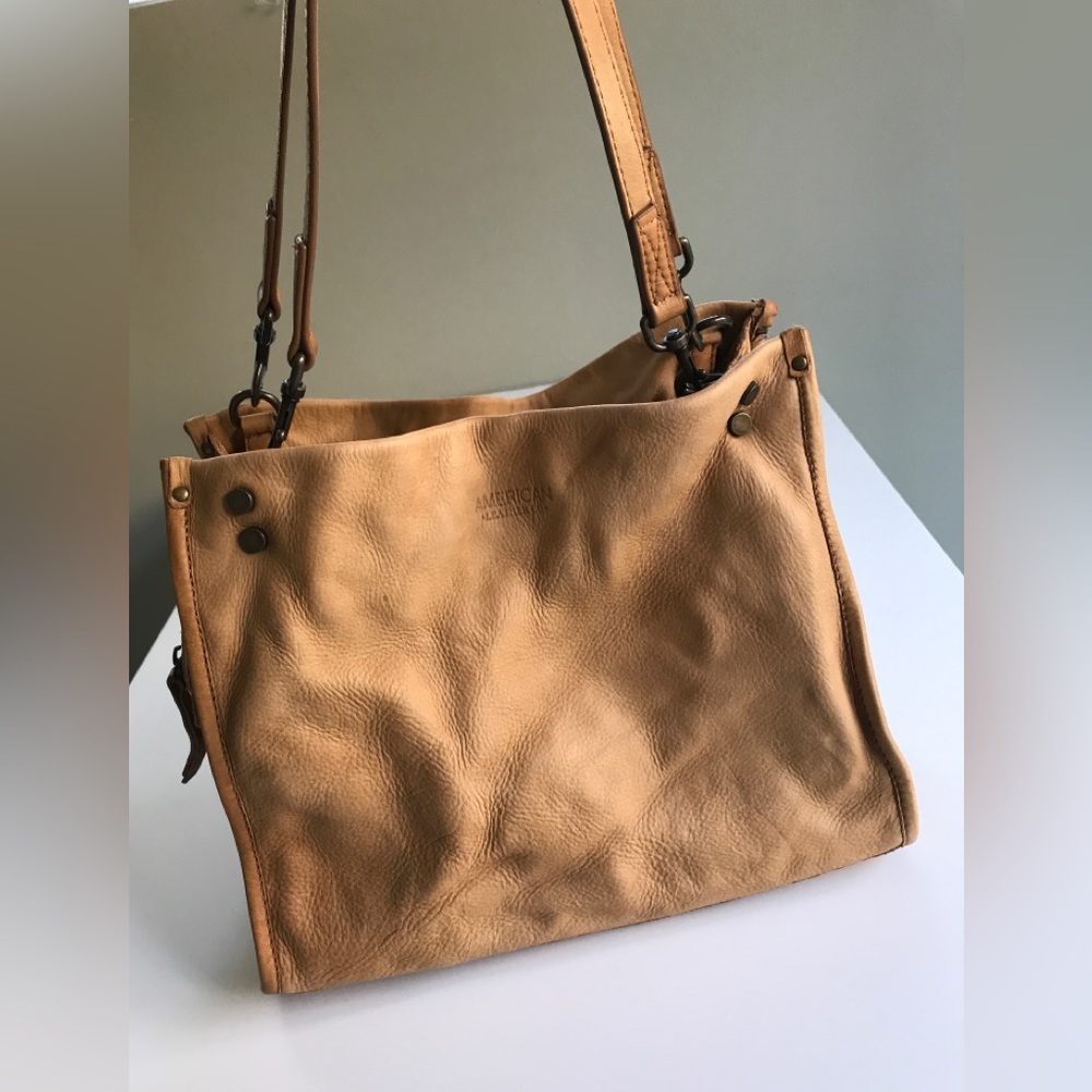 American Leather Co. Lenox Triple Entry Satchel Cafe Latte